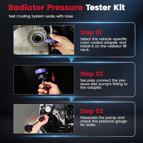 مجموعة اختبار ضغط سائل التبريد WNZ ، مجموعة اختبار ضغط الرادياتير 28pc ، مجموعة اختبار ضغط نظام تبريد الرادياتير مع مضخة الفراغ تطهير وإعادة الملء أداة in Kuwait