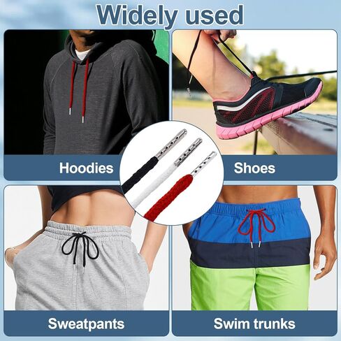 6pcs سلك الرباط مع أداة threader Spring ، استبدال الرباطات للرواط sweatshirt هوديز السراويل السراويل سراويل أكياس معاطف - 6 ألوان in Kuwait