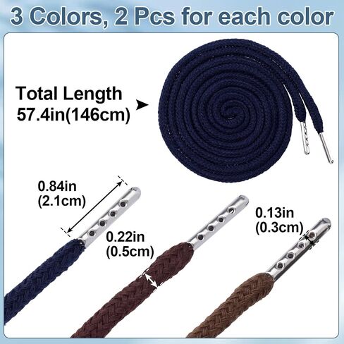 6pcs سلك الرباط مع أداة threader Spring ، استبدال الرباطات للرواط sweatshirt هوديز السراويل السراويل سراويل أكياس معاطف - 6 ألوان in Kuwait