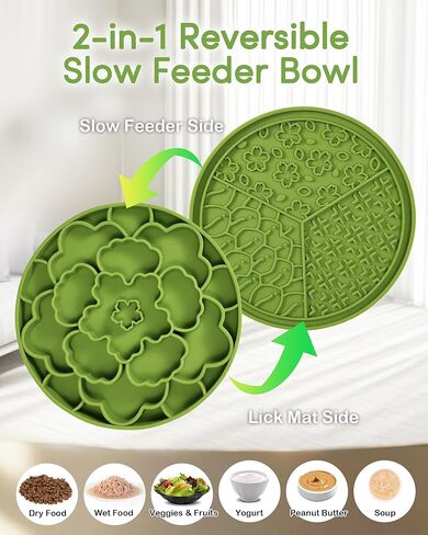 Slow Feeder Dog Bowls, Silicone Puzzle Feeder, Anti-Choking Maze Dog Food Bowl with Non-Slip Suction Cup for Medium & Small Breeds, Fast Eating Prevention, Boredom and Anxiety Reducer in Kuwait