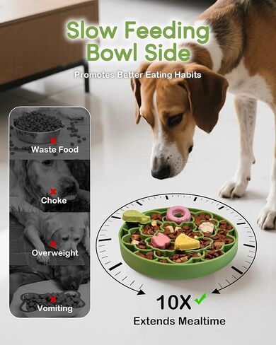 Slow Feeder Dog Bowls, Silicone Puzzle Feeder, Anti-Choking Maze Dog Food Bowl with Non-Slip Suction Cup for Medium & Small Breeds, Fast Eating Prevention, Boredom and Anxiety Reducer in Kuwait
