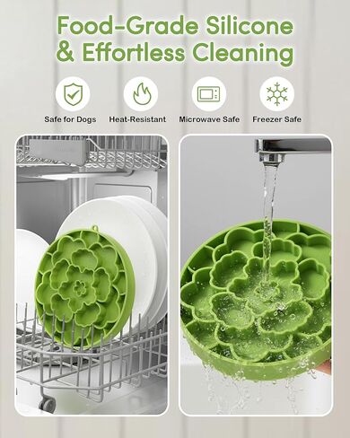 Slow Feeder Dog Bowls, Silicone Puzzle Feeder, Anti-Choking Maze Dog Food Bowl with Non-Slip Suction Cup for Medium & Small Breeds, Fast Eating Prevention, Boredom and Anxiety Reducer in Kuwait