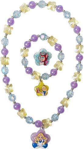 LUV HER Stitch Girls Jewelry Set - Dress up 9 Piece Toy Jewelry Box Set with Bead Necklace, Bracelet and Ring - Play Accessories - Ages 3+ in Kuwait