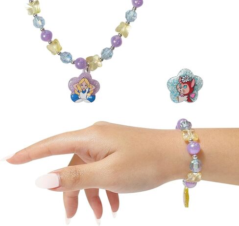 LUV HER Stitch Girls Jewelry Set - Dress up 9 Piece Toy Jewelry Box Set with Bead Necklace, Bracelet and Ring - Play Accessories - Ages 3+ in Kuwait