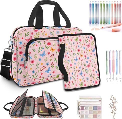 غلاف الكتاب المقدس الأزهار الملون للنساء ، حقيبة الكنيسة الكبيرة المرجعية ، حقائب الكتاب المقدس للنساء منظمات ، مستلزمات دراسة الكتاب المقدس كيت كوكات الكتب مع حزام الكتف في الكتاب المقدس in Kuwait