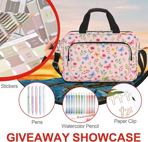 غلاف الكتاب المقدس الأزهار الملون للنساء ، حقيبة الكنيسة الكبيرة المرجعية ، حقائب الكتاب المقدس للنساء منظمات ، مستلزمات دراسة الكتاب المقدس كيت كوكات الكتب مع حزام الكتف في الكتاب المقدس in Kuwait