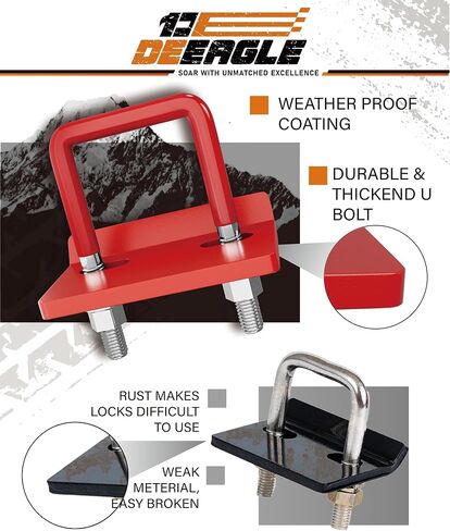 Deeagle Hitch Tidenener مضاد للحشرجة مثبت/وسادة كاتم الصوت من أجل 1.25 "إلى 2" ، ومقاومة المقطورة ، وعقدة ضوضاء مخفضة على عاتق جبل شحن الحاملة القارب رف القارب ، RV مقطورة مقطورة in Saudi Arabia
