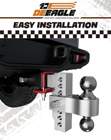 Deeagle Hitch Tidenener مضاد للحشرجة مثبت/وسادة كاتم الصوت من أجل 1.25 "إلى 2" ، ومقاومة المقطورة ، وعقدة ضوضاء مخفضة على عاتق جبل شحن الحاملة القارب رف القارب ، RV مقطورة مقطورة in Saudi Arabia