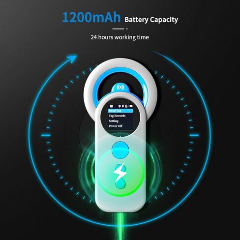 NetumScan Upgraded Pet Microchip Reader, 1024 Data Storage Portable Pet Chip Scanner Rechargeable Animal ID Tag Scanner with Stable OLED Display for ISO 11784/11785,FDX-B and ID64 RFID EMID-206C in Kuwait