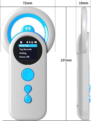 NetumScan Upgraded Pet Microchip Reader, 1024 Data Storage Portable Pet Chip Scanner Rechargeable Animal ID Tag Scanner with Stable OLED Display for ISO 11784/11785,FDX-B and ID64 RFID EMID-206C in Kuwait