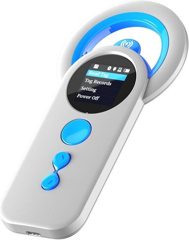 NetumScan Upgraded Pet Microchip Reader, 1024 Data Storage Portable Pet Chip Scanner Rechargeable Animal ID Tag Scanner with Stable OLED Display for ISO 11784/11785,FDX-B and ID64 RFID EMID-206C in Kuwait