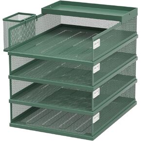 صواني أحرف معدنية قابلة للتكديس ، منظم مكتب 4 مستويات ، صواني ورقية للمكتب ، ملف قابلة للتكديس ودرج المستند مع ملصقات مغناطيسية in Kuwait