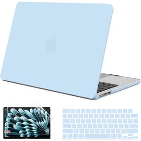 G JGOO Compatible with MacBook Air 15 inch Case M4 2025 2024 2023 M4 A3241 M3 A3114 M2 A2941, 100% Match Official Color, Matte Plactic Hard Case + Keyboard Cover + Screen Protector, Starlight Clear in Kuwait