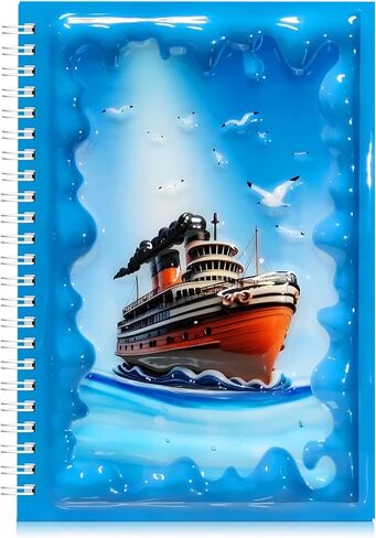 Omatek Smart Technologies Notebook SPOOR A5 - دفتر حلزوني غلاف لطيف مع غطاء ثلاثي الأبعاد لامع ، 80 ورقة - أطفال ، دفتر ملاحظات الفتيات والفتيان ، دفتر ملاحظات الهدايا - لاعب كرة قدم صغير in Saudi Arabia