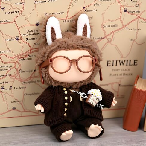 Doll Cloths for Labubu 17cm/6.7in Dolls ، الزي المتميز مع الملحقات ، التصميمات الأصلية الحصرية مع تفاصيل مطرزة متميزة 5 قطعة (لا توجد دمية) in Saudi Arabia