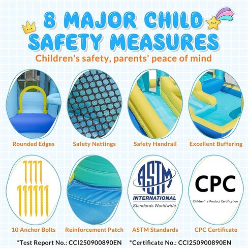 Kids Inflatable Bouncer, Bounce House with Slide & Blower, Outdoor Jumping Castle for Toddlers, Birthday Parties, Backyard Fun in Saudi Arabia