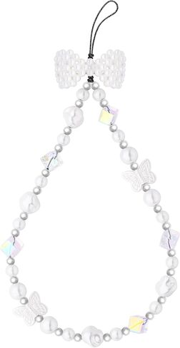Ucharmbead فراشة الهاتف سحر الحبل سلسلة سلسلة كريستال حجر Kawaii الهاتف الخليوي حزام المعصم للنساء الفتيات in Kuwait