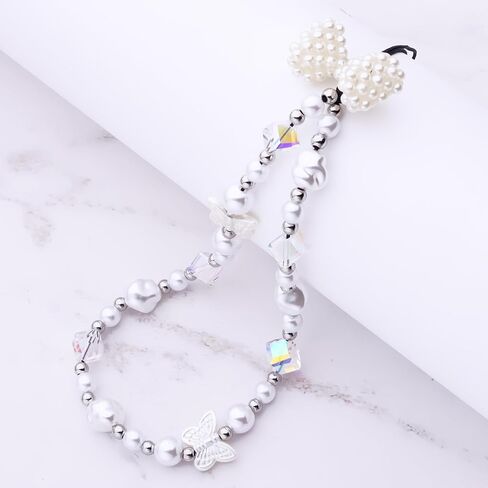 Ucharmbead فراشة الهاتف سحر الحبل سلسلة سلسلة كريستال حجر Kawaii الهاتف الخليوي حزام المعصم للنساء الفتيات in Kuwait