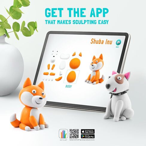 Hey Clay Dinos Set-Colourful Modeling Kids-Air Dry Clay Kit 15 cans and Sculpting Tools with Fun Interactive Instructions App in Saudi Arabia