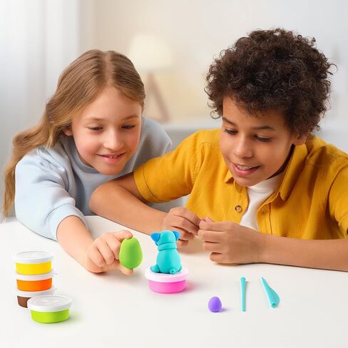 Hey Clay Dinos Set-Colourful Modeling Kids-Air Dry Clay Kit 15 cans and Sculpting Tools with Fun Interactive Instructions App in Saudi Arabia