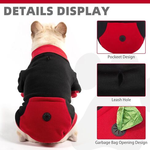 KOOLTAIL Dog Hoodie with Leash Hole & D-Ring, Thick Fleece-lined Winter Fall Warm Dog Clothes Cold Weather Coats, Soft Pet Sweater Sweatshirt for Small Medium Large Sized Dogs Puppy Boys Girls,Grey XL in Saudi Arabia