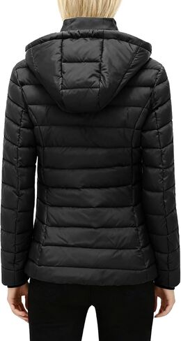 Women's Quilted Down Coat Waterproof Warm Thicken Flannel Lined with Detachable Hood Windproof Winter Puffer Jacket in Saudi Arabia