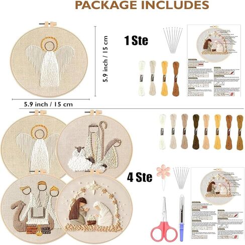 Wang Damai Halloween Embroidery Kit Gothic Cross Cross Stitch Kits للمبتدئين DIY Cross Cross Stitch Kits مع النمط ، والأطواق التطريز ، والتعليمات ، وخيوط الملون إبرة Kalloween هدايا in Kuwait