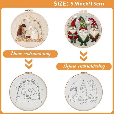 Wang Damai Halloween Embroidery Kit Gothic Cross Cross Stitch Kits للمبتدئين DIY Cross Cross Stitch Kits مع النمط ، والأطواق التطريز ، والتعليمات ، وخيوط الملون إبرة Kalloween هدايا in Kuwait