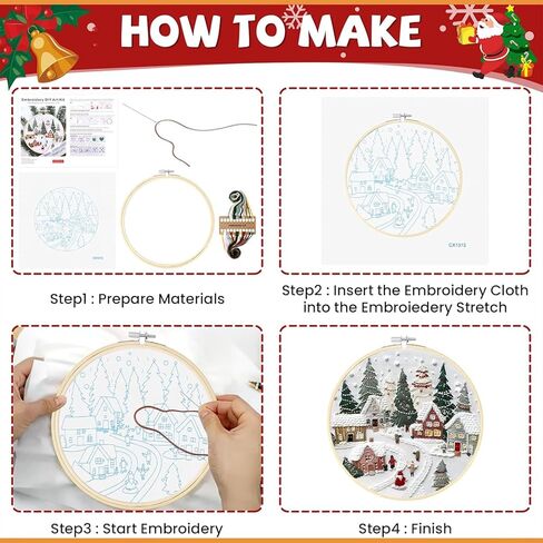 Wang Damai Halloween Embroidery Kit Gothic Cross Cross Stitch Kits للمبتدئين DIY Cross Cross Stitch Kits مع النمط ، والأطواق التطريز ، والتعليمات ، وخيوط الملون إبرة Kalloween هدايا in Kuwait