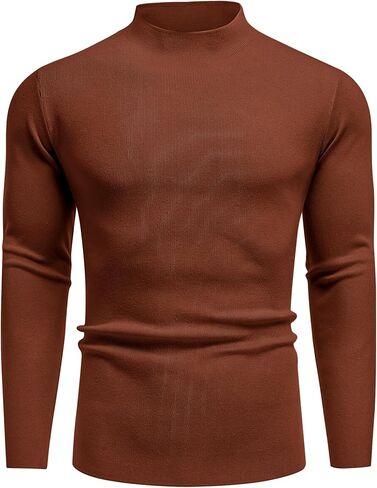 COOFANDY Mens Mock Turtleneck Sweater Long Sleeve Basic Thermal Undershirt Slim Fit Lightweight Pullover Sweaters in Saudi Arabia