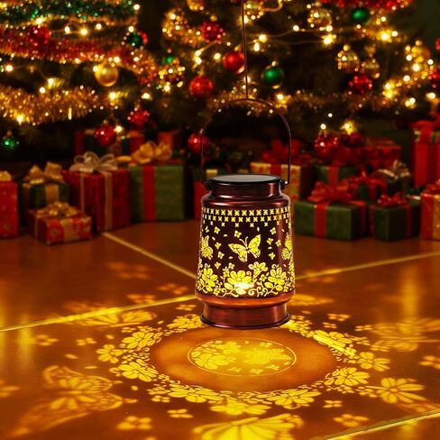 Homemory Solar Lanterns Sunflower Lights Outdoor Waterproof Garden Decor Women Gifts for Birthday, LED Hanging Solar Lights Metal Lantern Decoration Outside for Yard, Patio, Backyard, Porch, Lawn in Saudi Arabia