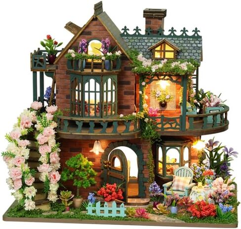 DIY Miniature Dollhouse Kit ، Mini House Making Kit with Furnitures ، Tiny House Kit للبناء للبالغين ، هدية Hobby Craft ليوم الآباء ، غابات المغامرة in Kuwait