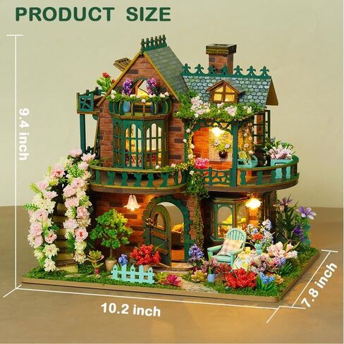 DIY Miniature Dollhouse Kit ، Mini House Making Kit with Furnitures ، Tiny House Kit للبناء للبالغين ، هدية Hobby Craft ليوم الآباء ، غابات المغامرة in Kuwait