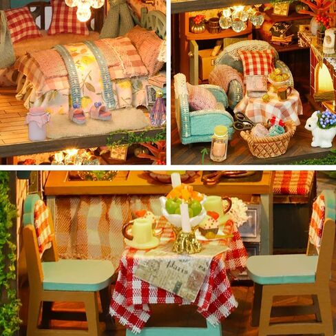 DIY Miniature Dollhouse Kit ، Mini House Making Kit with Furnitures ، Tiny House Kit للبناء للبالغين ، هدية Hobby Craft ليوم الآباء ، غابات المغامرة in Kuwait