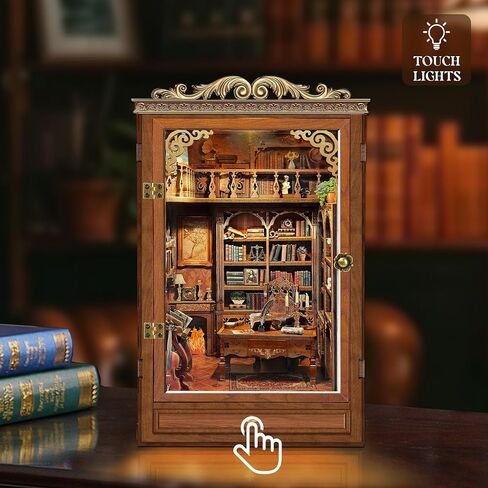 SUNNINO Book Nook Kit - DIY Miniature House Kit 3D Wooden Doll House Book Nook Kits Bookshelf Decor Gift for Teens Family Friends in Saudi Arabia