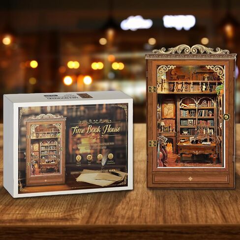 SUNNINO Book Nook Kit - DIY Miniature House Kit 3D Wooden Doll House Book Nook Kits Bookshelf Decor Gift for Teens Family Friends in Saudi Arabia