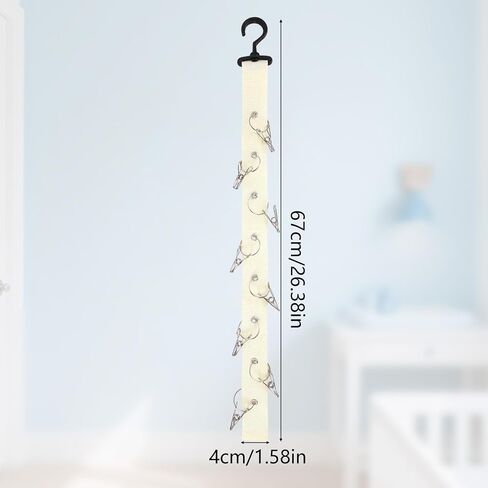 Plush Toy Display Strap with 8 Metal Clips, Hanging Wall Doll Organizer for 15-17cm Blind Box Dolls & Plush Animals Storage (Black) in Saudi Arabia