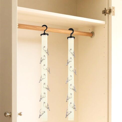 Plush Toy Display Strap with 8 Metal Clips, Hanging Wall Doll Organizer for 15-17cm Blind Box Dolls & Plush Animals Storage (Black) in Saudi Arabia