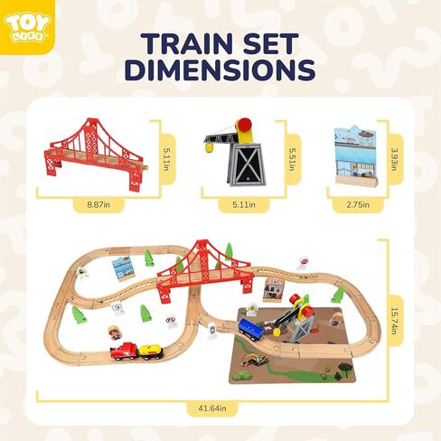 لعبة Toy Life Wooden Train للأطفال الصغار 2-4 ، ألعاب القطار في المدينة 119PCS مع مسار قطار خشبي ، قطار كهربائي للأطفال 4-8 ، ألعاب الأطفال الصغار لـ 3 4 5 5 بويز فتيات ، متوافقة مع العلامة التجارية الرئيسية in Saudi Arabia
