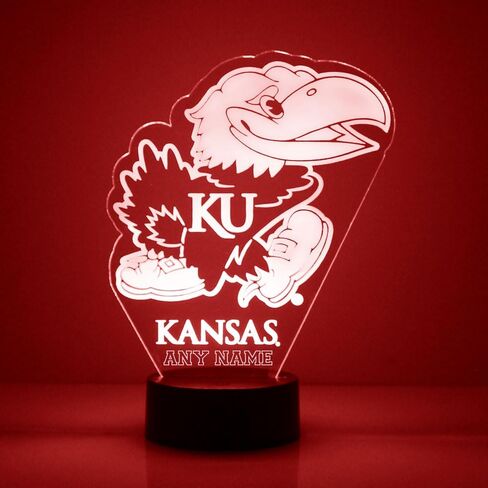 University of Kansas Jayhawks Logo LED Lamp/Night Light for Sports Fans - Personalize for Free in Saudi Arabia