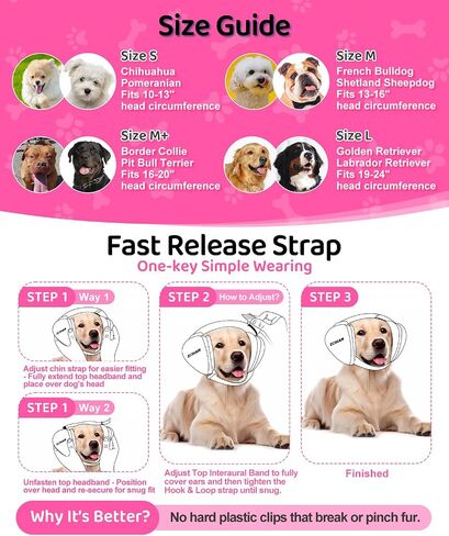 ZOHAN DG02 Upgraded Dog Ear Muffs Noise Protection - Soft Gel Ear Protection for Dogs with No Plastic Headband, Dog Headphones Noise Cancelling, Fast Snap Lock for Fireworks, Thunder (Gel Black,S) in Kuwait