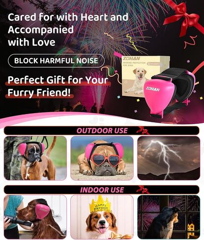 ZOHAN DG02 Upgraded Dog Ear Muffs Noise Protection - Soft Gel Ear Protection for Dogs with No Plastic Headband, Dog Headphones Noise Cancelling, Fast Snap Lock for Fireworks, Thunder (Gel Black,S) in Kuwait