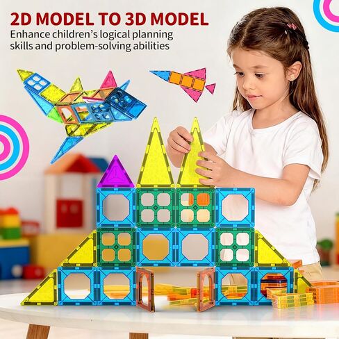 250 PCS Magnetic Tiles for Kids,Magnetic Blocks for Kids with Christmas Theme, Magnetic Building Blocks Set, 3D SETM Educational Toddler Toys in Saudi Arabia