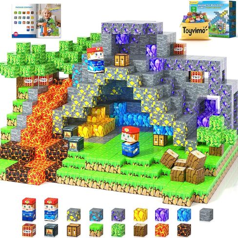 200PCS Magnetic Blocks STEM Sensory Kids Building Toys Magnetic Tiles with Magnet Board for Kids Ages 3+ Birthday for 3-5 6-7 8-12 Year Old Boys & Girls in Kuwait