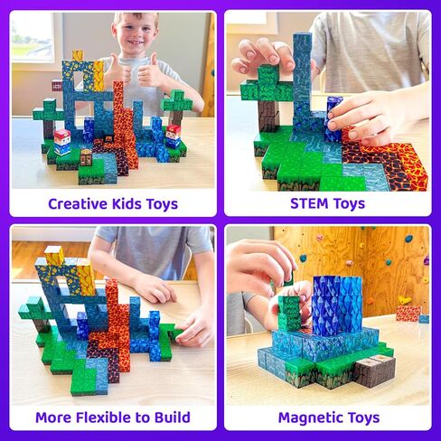 200PCS Magnetic Blocks STEM Sensory Kids Building Toys Magnetic Tiles with Magnet Board for Kids Ages 3+ Birthday for 3-5 6-7 8-12 Year Old Boys & Girls in Kuwait