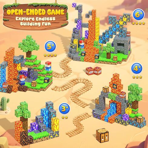 200PCS Magnetic Blocks STEM Sensory Kids Building Toys Magnetic Tiles with Magnet Board for Kids Ages 3+ Birthday for 3-5 6-7 8-12 Year Old Boys & Girls in Kuwait