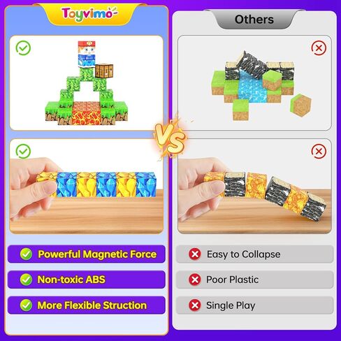 200PCS Magnetic Blocks STEM Sensory Kids Building Toys Magnetic Tiles with Magnet Board for Kids Ages 3+ Birthday for 3-5 6-7 8-12 Year Old Boys & Girls in Kuwait