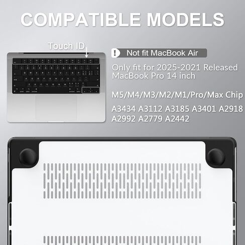 AKIT Compatible with MacBook Pro 14 inch Case 2025-2021 M4 M3 M2 M1 Pro Max A3112 A3185 A3401 A2918 A2992 A2779 A2442, [Anti-Cracking] Hard Shell Laptop Case&Keyboard Cover&Screen Protector, Pink in Kuwait