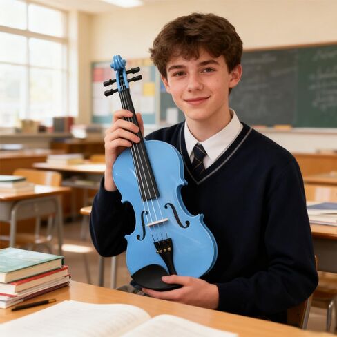 Aileen Violin 4/4 الحجم الكامل للمبتدئين للبالغين ، مجموعة أدوات بداية الأرجواني للطلاب الذين تتراوح أعمارهم بين 12 عامًا ، بما في ذلك حامل الموسيقى ، ملصق أصابع جديد فريد من نوعه ، كتم الصوت in Saudi Arabia