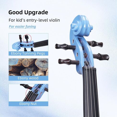 Aileen Violin 4/4 الحجم الكامل للمبتدئين للبالغين ، مجموعة أدوات بداية الأرجواني للطلاب الذين تتراوح أعمارهم بين 12 عامًا ، بما في ذلك حامل الموسيقى ، ملصق أصابع جديد فريد من نوعه ، كتم الصوت in Saudi Arabia
